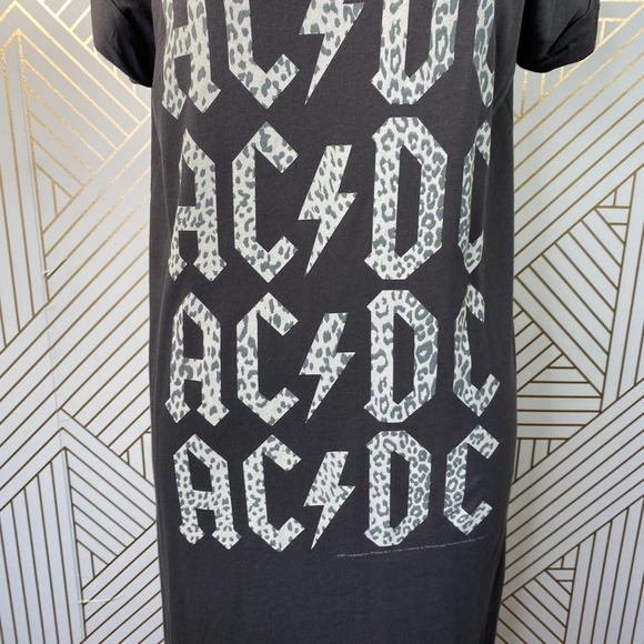 Chaser Free People ACDC Leopard T-Shirt Dress Gray - Picture 5 of 12